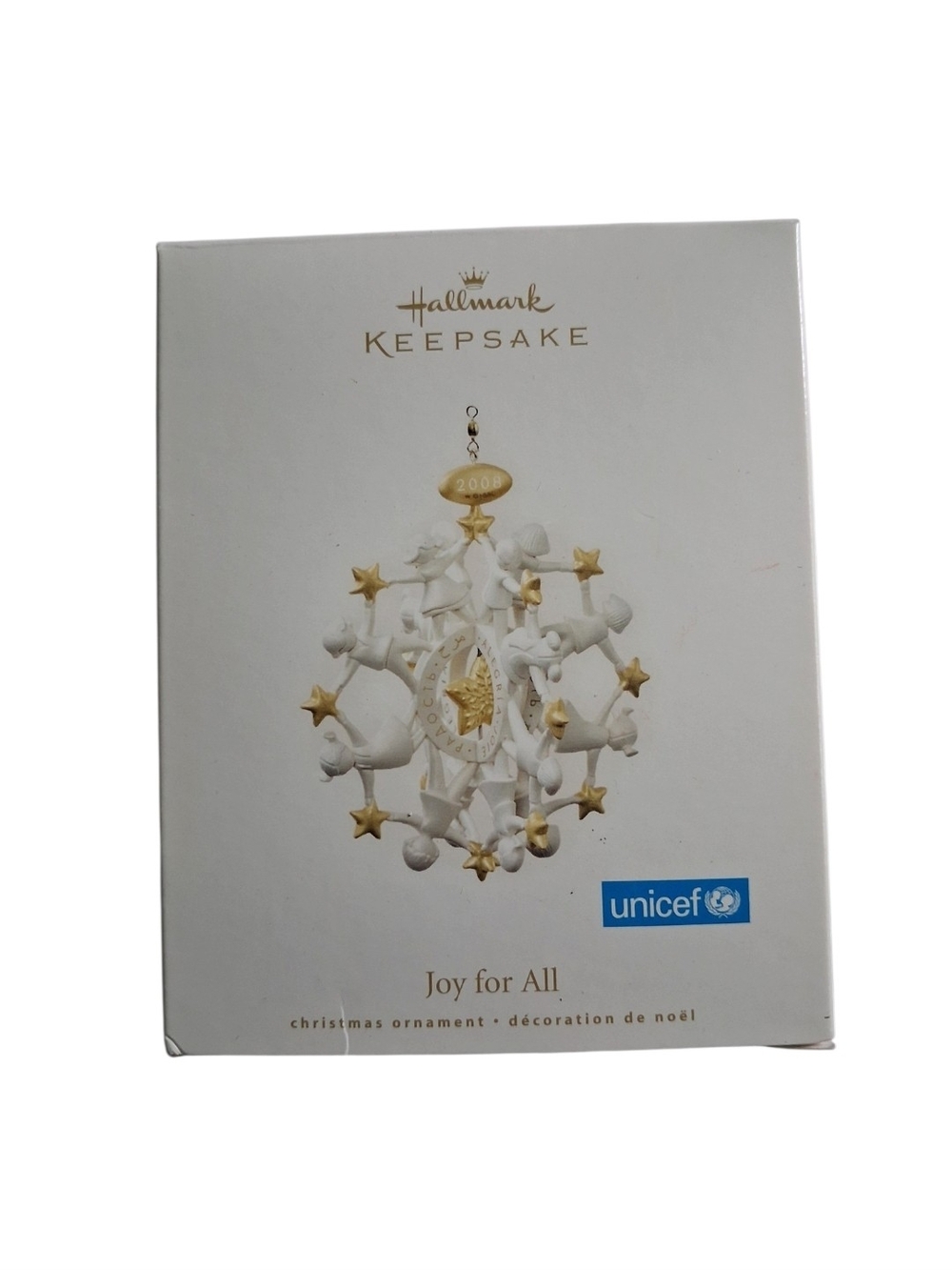 Hallmark Keepsake White and Gold 'Joy for All' Holiday Ornament